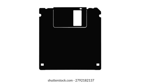 Close-up of a black floppy disk