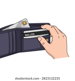 Close-up of a black leather wallet with multiple card slots and a cash compartment