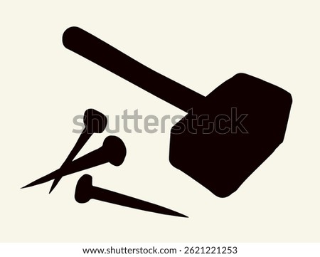 Closeup black line hand drawn rough big heavy rusty steel hit build logo retro stone age outlin art doodle style Close up pain view white god Jesus Christ calvary crucify death bible gospel faith text