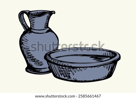 Closeup black pencil hand drawn art sign retro age beauty holy jew girl slave love gospel hot soak wet jug. Female human kid old church male sacred easter serve lord god priest skin concept text space