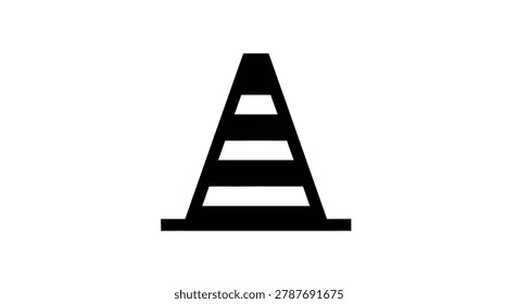 Close-up of a black road cone