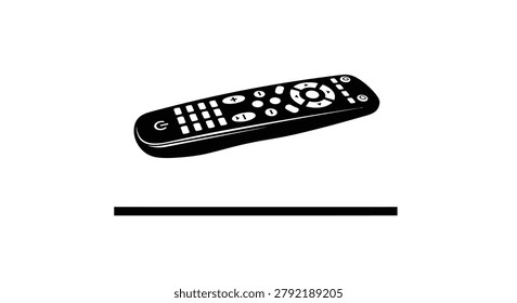Closeup of a black TV remote