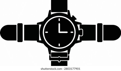 Closeup of black watch with white accents