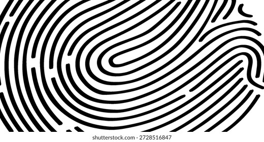 Patrón de huellas dactilares en blanco y negro: Diseño de línea circular Abstractas para fondos