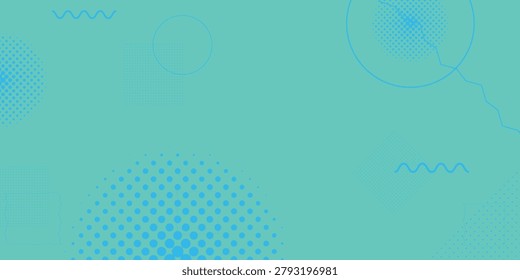 Close-up of a blue abstract pattern featuring circular dots arranged in a grid design