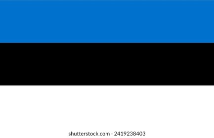Close-up of blue black and white national flag of European country Estonia. Illustration made January 30th, 2024, Zurich, Switzerland.