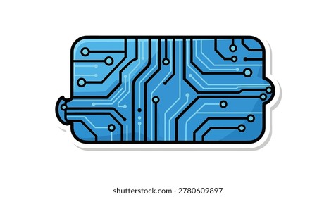 Closeup of a blue circuit board