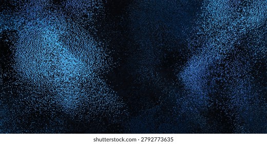 Close-up of blue digital particles forming an abstract cloud texture on dark background