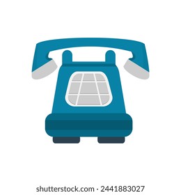 Closeup blue phone with white button. Suitable for technology, communication, mobile app concepts. Can be used in website designs.