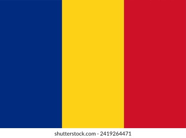 Close-up of blue yellow and red national flag of European country of Romania. Illustration made January 30th, 2024, Zurich, Switzerland.