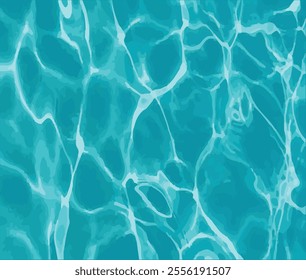 Close-up blur of blue water on the surface. Abstract of surface blue water reflected by sunlight for background. Top view of blue water.