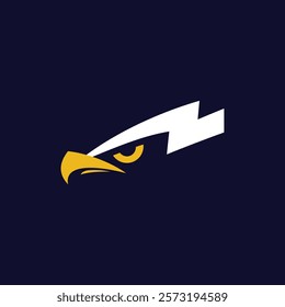 Close-up of a bold eagle mascot logo, featuring a fierce eagle's head in profile view.