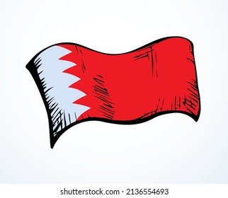 Closeup bright color middle east pride liberty war unity wave wind shape fabric cloth view sky text space. Hand drawn sketch line web art proud land poster logo label tourism insignia pattern design