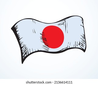 Closeup bright color official pride war history round sun unity wave wind shape textile cloth view sky text space. Hand drawn sketch cartoon line web art land poster logo label badge pattern design