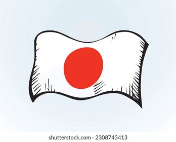 Closeup bright color official pride war history round sun unity wave wind shape textile cloth view sky text space. Hand drawn sketch cartoon line web art land poster logo label badge pattern design