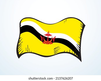 Closeup bright stripe color central land history pride liberty war unity wave wind shape cloth material view white sky text space. Hand drawn sketch line art peace glory poster logo label insignia set