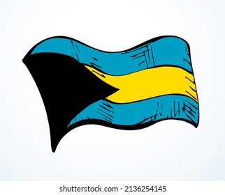 Closeup bright yellow color ancient pride war unity wave wind shape fabric cloth view white sky text space. Hand drawn sketch line antique art proud poster logo label insignia pattern template design