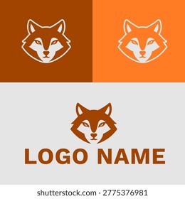 Closeup of brown wolf logo design