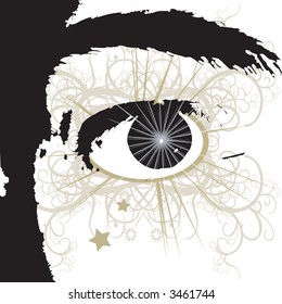 Closeup of cartoon eyes