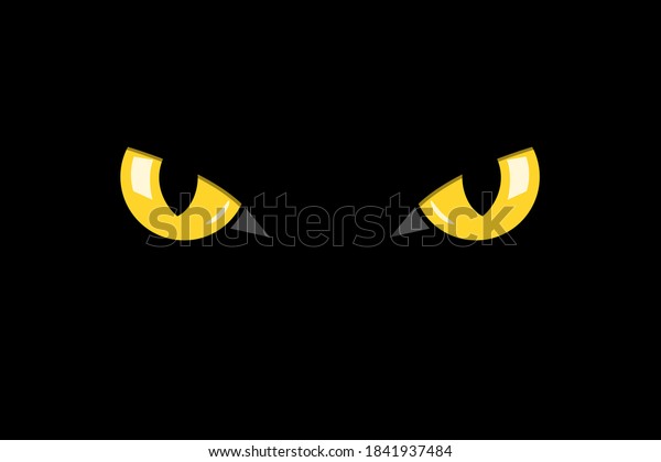 Closeup Cat Eyes Black Cat Dark Stock Vector (Royalty Free) 1841937484 ...