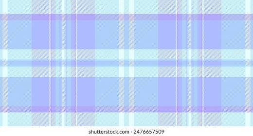 Close-up check vector textile, gentle plaid background pattern. Relax fabric texture seamless tartan in cyan and blue color.