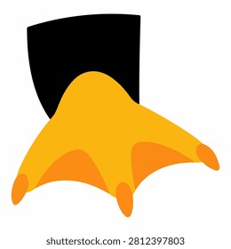 Close-up of a cheerful yellow rubber duck with orange beak and black back, isolated on a plain background, emphasizing playful and vibrant design.