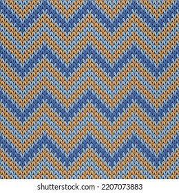 Closeup chevron stripes knitted texture geometric vector seamless. Blanket knit effect ornament. Winter seamless knitted pattern. Abstract xmas wallpaper.