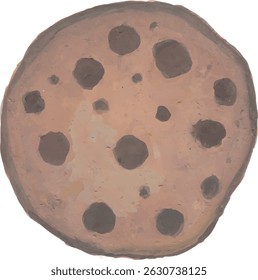 Close-up of a Chocolate Chip Cookie watercolor