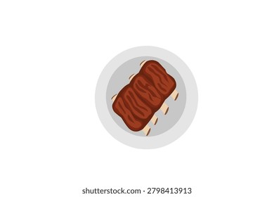 Close-up of chocolate-coated ice cream bars on a white plate, appealing and treats for dessert or snack.