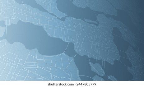 Close-up of a city street map. Geographic distance plan. City urban roads and streets. Angled view of the map. Vector illustration