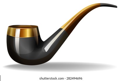 Closeup classic design of tobacco pipe 