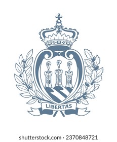 Closeup color world heraldic land city union liberty pride glory day war unity man tree fort branch leaf shape view white text space. Hand drawn line web art official peace labor unit logo seal set