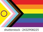 Close-up of colorful Intersex-inclusive redesign of the Progress Pride Flag. Illustration made March 3rd, 2024, Zurich, Switzerland.
