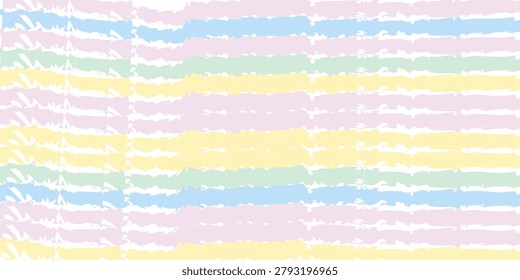 Closeup of colorful striped fabric texture with pastel tones and wavy pattern