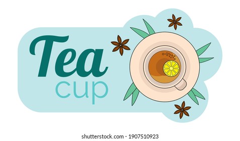 Close-up of colorful tea on blue background. Organic citrus fruit drink. Colorful background. Natural background.