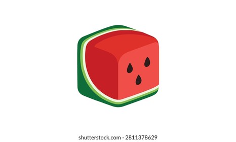 close-up of colorful watermelon slice with red flesh black seeds and green rind fresh fruit on white background ideal for healthy eating and summer themes