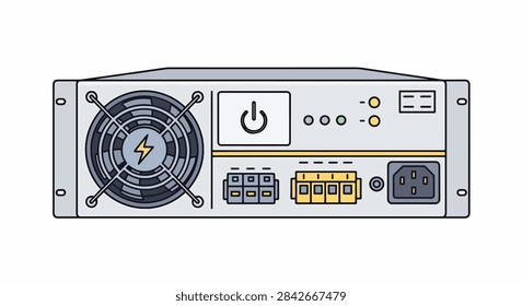 Closeup of a computer power supply