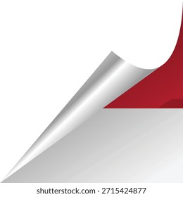 Eine Nahaufnahme einer Ecke Papier, die zurückgeschält wird und darunter ein leuchtendes Rot offenbart.