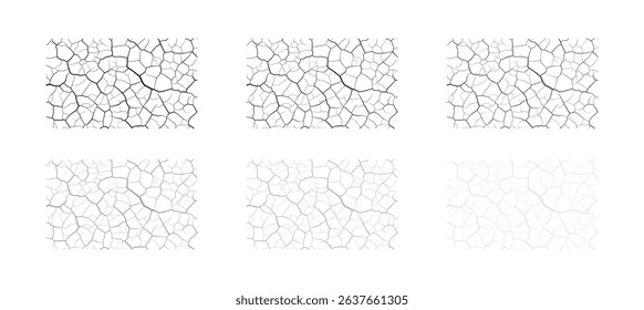 Close-up of a Cracked Surface Displaying a Tiled Effect Against a Plain White Background