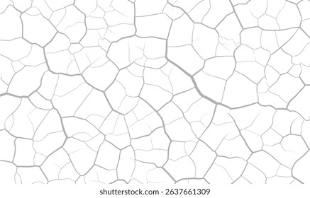 Close-up of a Cracked Surface Displaying a Tiled Effect Against a Plain White Background