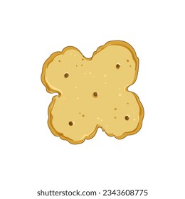 closeup cracker biscuit cartoon. cheese brown, yellow baked, dry square closeup cracker biscuit sign. isolated symbol vector illustration