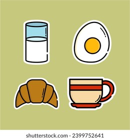 A close-up of a cup of coffee, a croissant, and a croissant. This asset is perfect for café menus, food blogs, bakery advertisements, and social media posts.