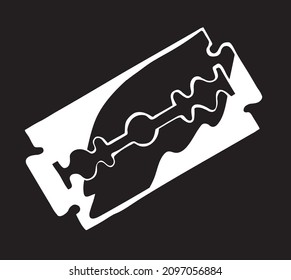Closeup dark gray ink pen hand drawn drug addict object logo emblem banner design retro vintage art doodle contour print style. Close up macro view flat old routine shop light white paper text space