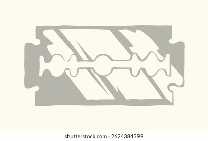 Closeup dark gray ink pen hand drawn drug addict object logo emblem banner design retro vintage art doodle contour print style. Close up macro view flat old routine shop light white paper text space
