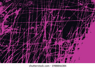 Closeup of dark pink background with black textured made in scratch noise. pink rough texture and background for design.