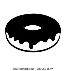 Close-up of a delicious chocolate glazed donut with dripping chocolate icing and a smooth, shiny surface, perfect for dessert or snack imagery.