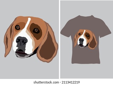 Close-up of a dog's head. The vector illustration is ready to print on t-shirts, apparel, posters and more.