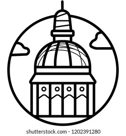 A Closeup of the Dome Above San Francisco's City Hall Building
