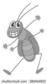 Closeup doodles happy fly smiling