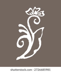 Closeup of editable hand drawing of traditional rangoli design element illustrations.